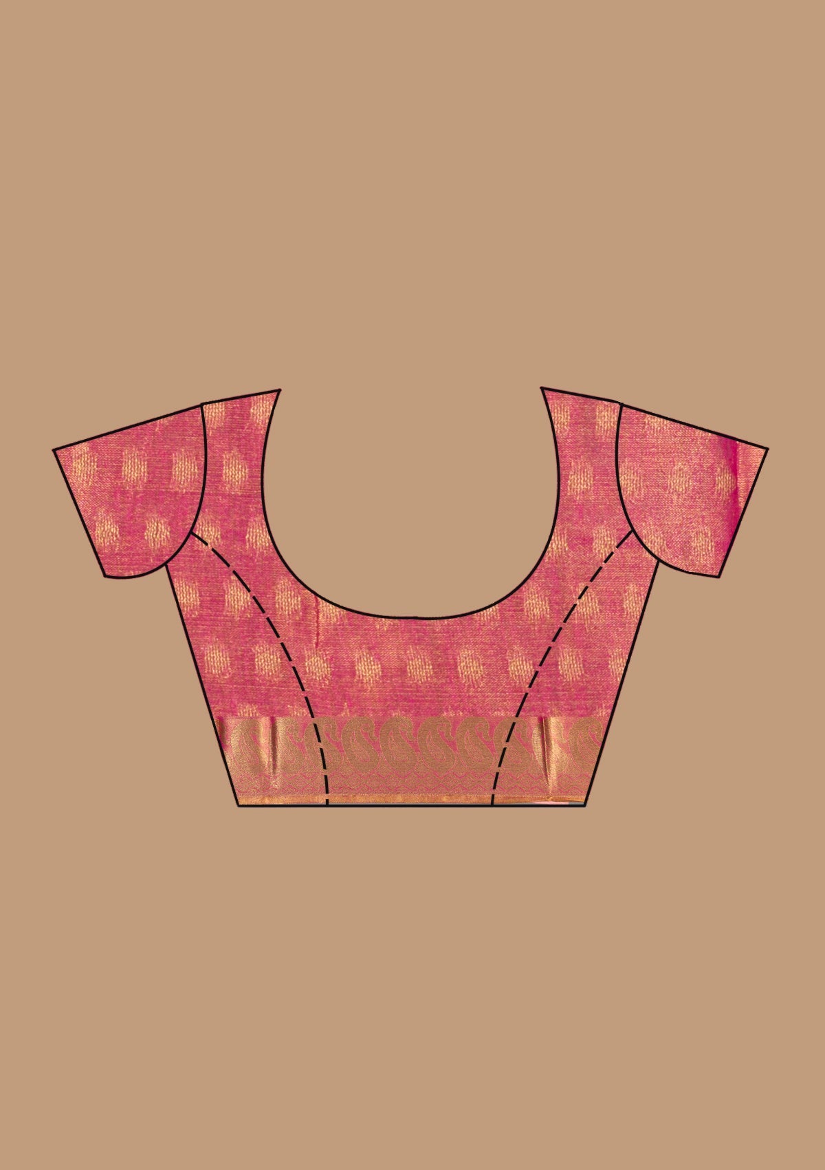 Women's Rani Pink Printed Art Silk Saree