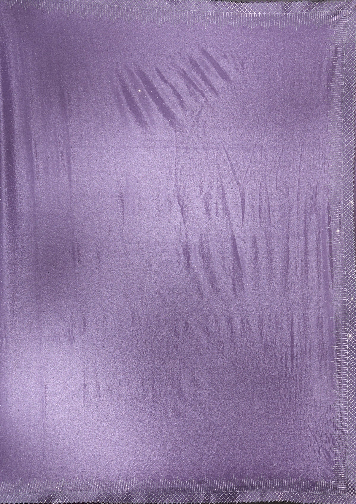 Women's Violet Silver Stonework Satin Saree