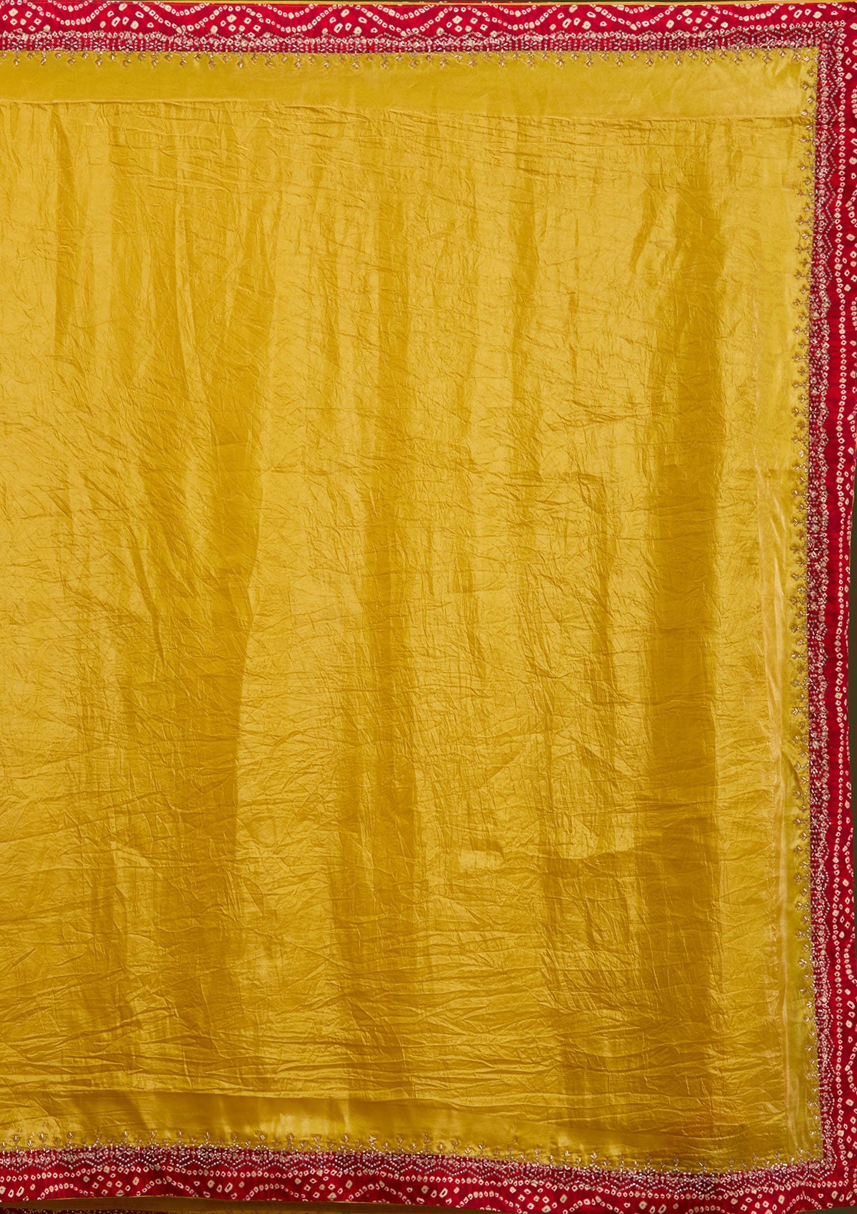 Women's Mustard Printed Satin Saree