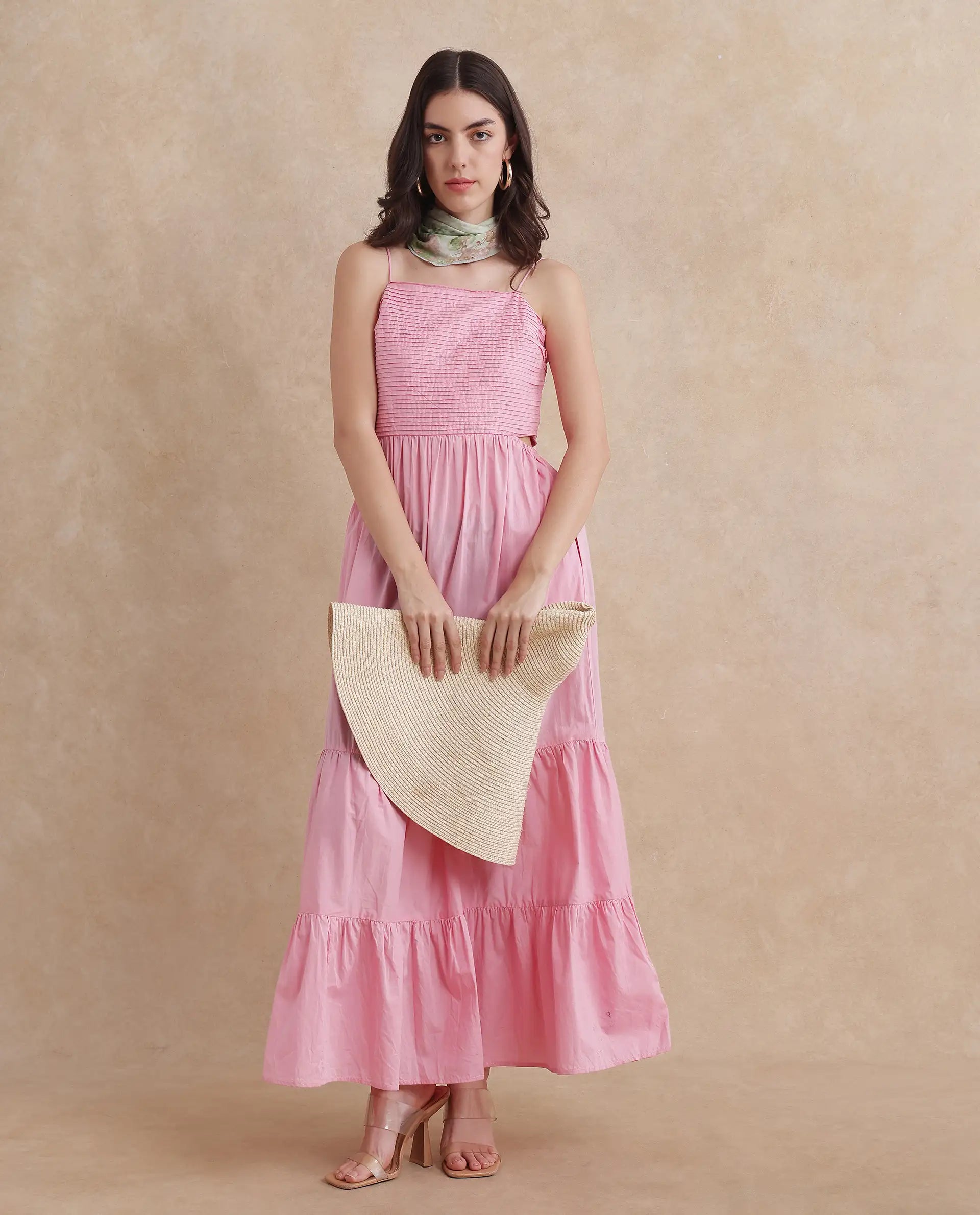 Women's Pink Sleeveless Dress