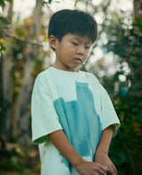 Boys Green Casual Oversized Fit Graphic Printed Half Sleeves Tshirt