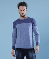 Men's Blue Colourblocked Tshirt