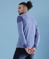 Men's Blue Colourblocked Tshirt
