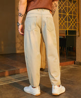Men's Blue Light-Wash Carrot-Fit Denim Jeans