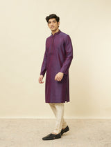 Men's Mulberry Self Patterned Kurta Set