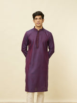 Men's Mulberry Self Patterned Kurta Set