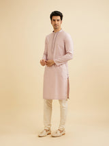 Men's Purple Ethnic Relaxed Fit Solid Full Sleeves Kurta Set