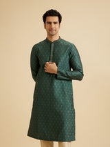 Men's Emerald Elegance Brocade Kurta Pajama