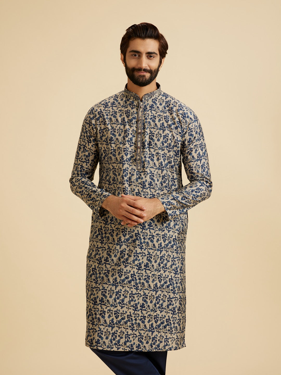 Men's Regal Blue Kurta Pajama Set