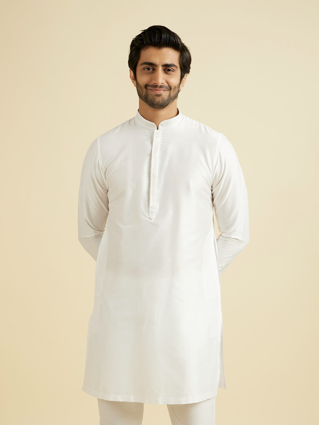 Men's White Festive Wear Elegant Kurta Set