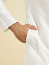 Men's White Festive Wear Elegant Kurta Set
