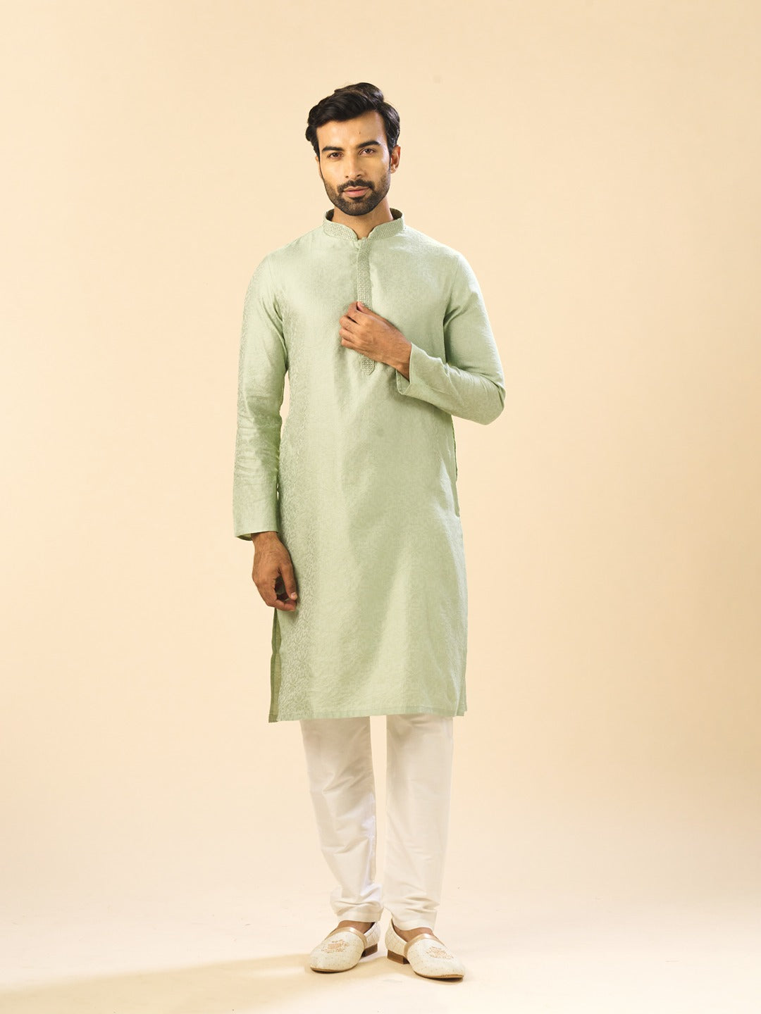 Men's Green Elegance Kurta Pajama
