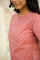 Women's Pink Daily Printed Half Sleeves Pyjama Set
