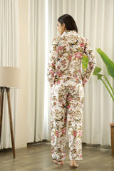 Women's White Daily Printed Pyjama Set