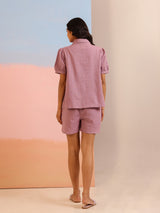 Women's Purple Daily Solid Half Sleeves Pyjama Set
