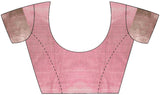 Women's Cotton Blend Pink Woven Design Designer Saree with Blouse Piece