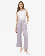 Women's Selene Purple Cotton Fabric Zipper Closure Solid Regular Fit Trouser