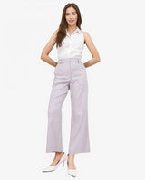 Women's Selene Purple Cotton Fabric Zipper Closure Solid Regular Fit Trouser