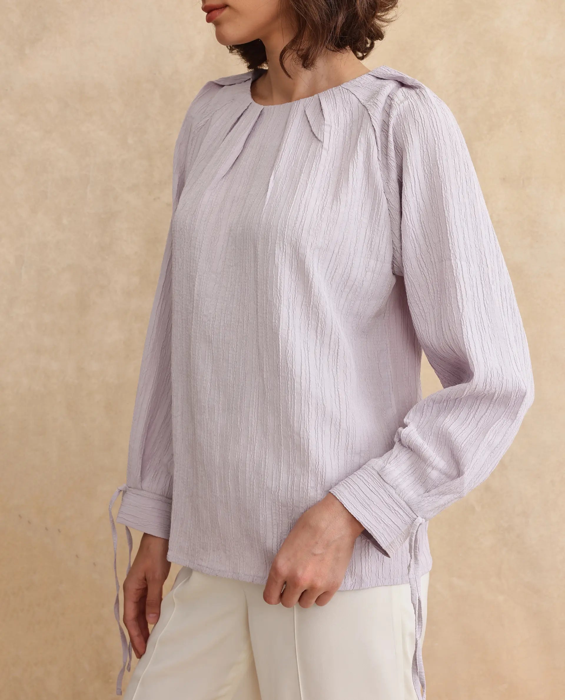 Women's Grey Work Full Sleeves Top