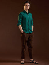 Men's Casual Slim Fit Solid Full Sleeves Shirt