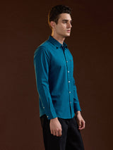 Men's Casual Slim Fit Solid Full Sleeves Shirt