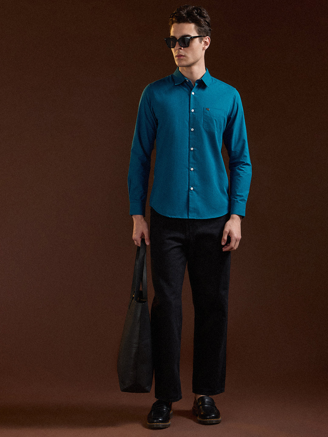 Men's Casual Slim Fit Solid Full Sleeves Shirt