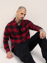 Men's Casual Regular Fit Checked Full Sleeves Shirt