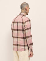 Men's Pink Casual Slim Fit Checked Full Sleeves Shirt