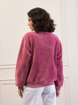 Women's Pink Casual Regular Fit Solid Full Sleeves Jacket