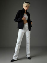 Women's Black Casual Regular Fit Solid Full Sleeves Sweatshirt