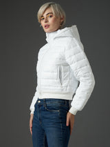 Women's White Casual Regular Fit Solid Full Sleeves Jacket
