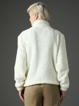 Women's White Casual Regular Fit Solid Full Sleeves Jacket