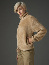 Women's Beige Casual Regular Fit Solid Full Sleeves Jacket