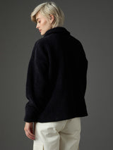 Women's Black Casual Regular Fit Solid Full Sleeves Jacket