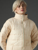 Women's Peach Casual Regular Fit Solid Full Sleeves Jacket