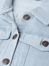 Women's Blue Casual Regular Fit Solid Full Sleeves Jacket