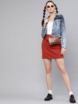 Women's Blue Casual Regular Fit Solid Full Sleeves Jacket