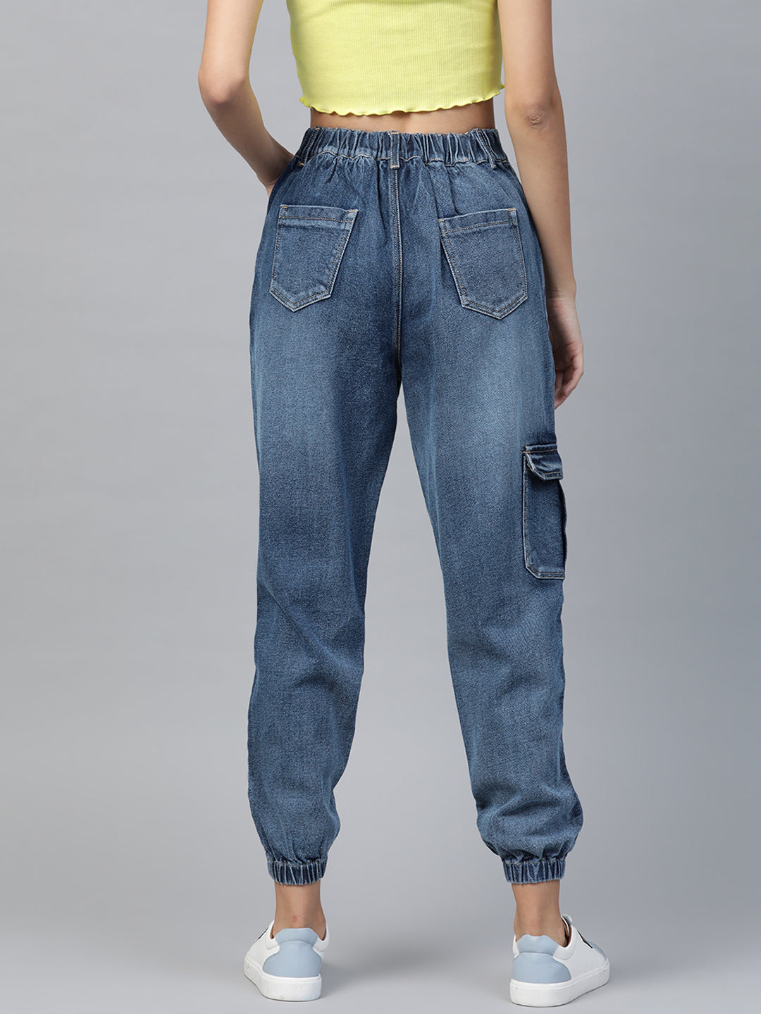 Women's Blue Casual Tapered Fit Jeans