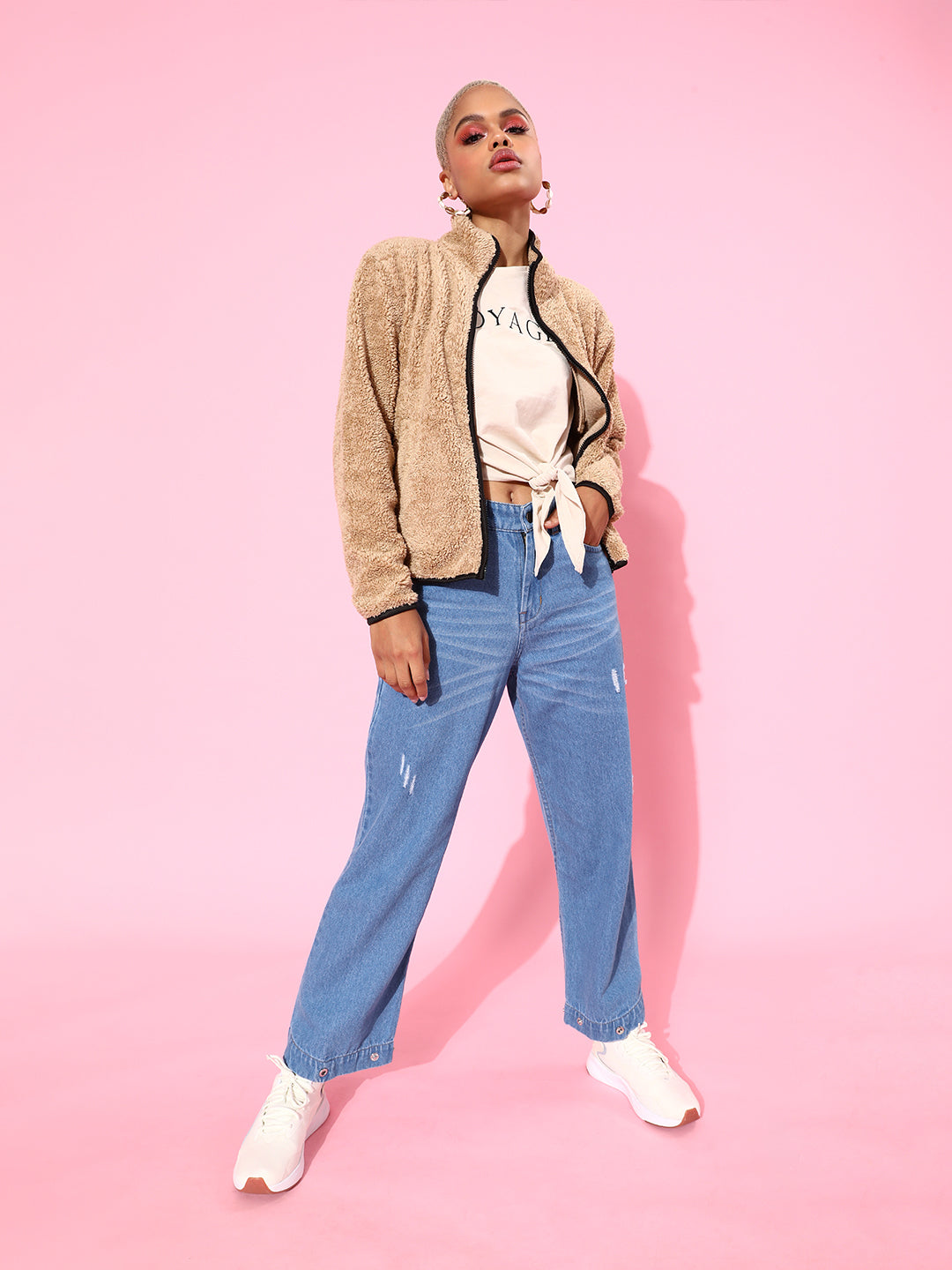 Women's Blue Casual Straight Fit Jeans