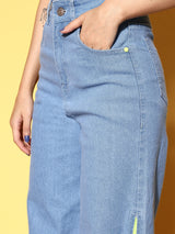 Women's Blue Casual Flared Fit Jeans