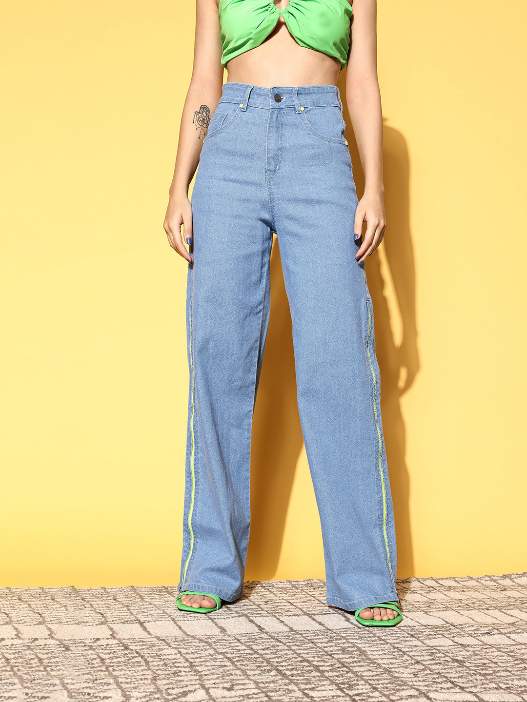 Women's Blue Casual Flared Fit Jeans