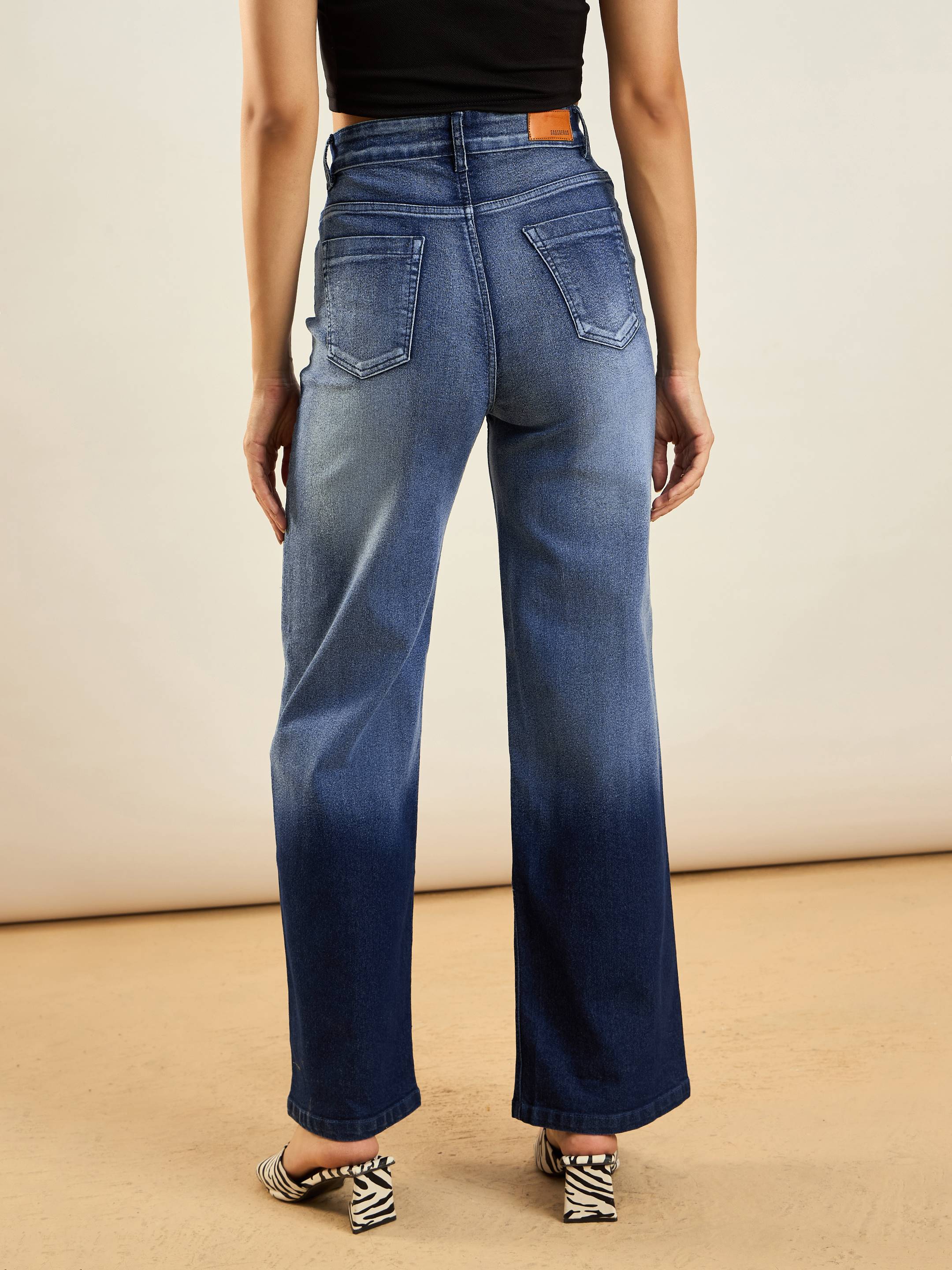 Women's Blue Casual Straight Fit Jeans