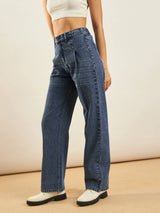 Women's Blue Casual Straight Fit Jeans