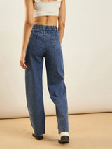 Women's Blue Casual Straight Fit Jeans