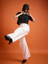 Women's White Casual Regular Fit Jeans