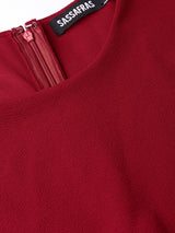 Women's Maroon Casual Regular Fit Solid Sleeveless Jumpsuit