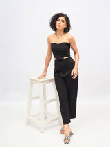 Women's Black Casual Straight Fit Pant