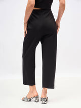 Women's Black Casual Straight Fit Pant