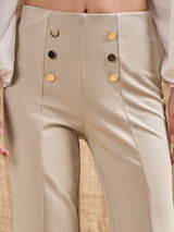 Women's Beige Casual Flared Fit Pant