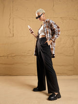 Women's Black Casual Regular Fit Pant